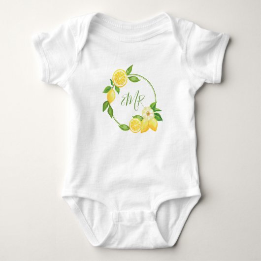 Body Citrus citron Baby shower de couronne Monogramme c (Devant)