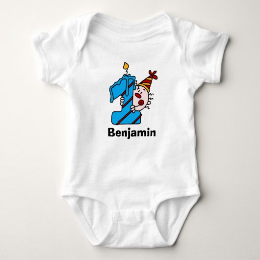 Body Clown bleu Clown Premier T-shirt d'anniversaire (Devant)