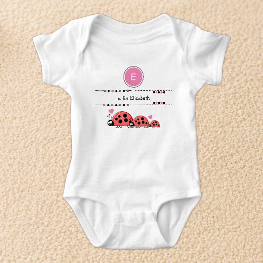 Body Coccinelles ajouter nom noir et rose