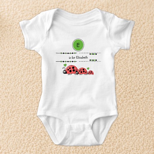 Body Coccinelles ajoutez nom noir et vert
