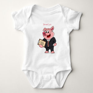 Body Cochon amusant en costume d'affaires dessin animé
