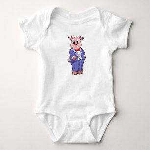 Body Cochon en marié avec costume