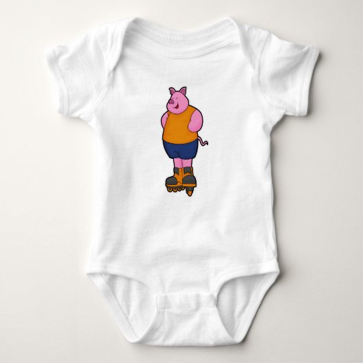 Body Cochon en patinage avec patins en ligne (Devant)