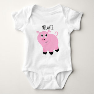 Body Cochon rose personnalisé Baby Animal Piggy