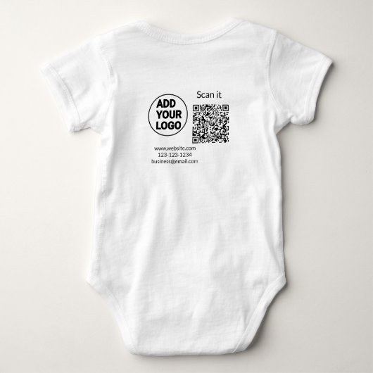 Body Code QR minimal simple ajouter un logo scanner nom (Dos)