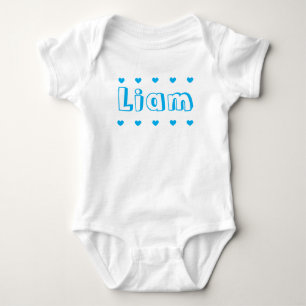 Body Cœur Bleu Azure Personnalisé Nom de Garçon