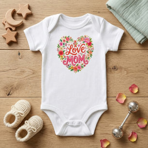 Body Cœur Floral, Cadeau pour Maman Annonce de Nouvea