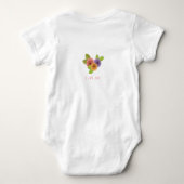 Body Coeur floral personnalisé Bodysuit bébé (Dos)