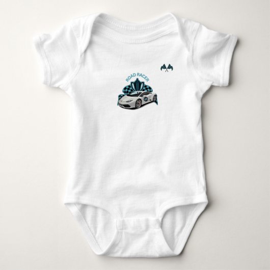 Body Coffret blanc bébé de voiture de course (Devant)