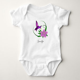 Body Colibri avec chemise de bébé à fleurs roses