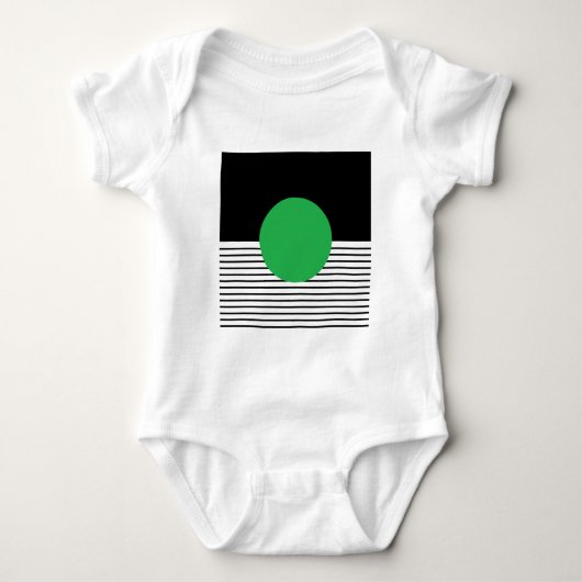 Body Colorbloc noir blanc et cercle vert (Devant)
