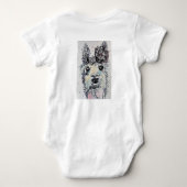 Body Combinaison bébé aquarelle Alpacca Lama Mignon (Dos)