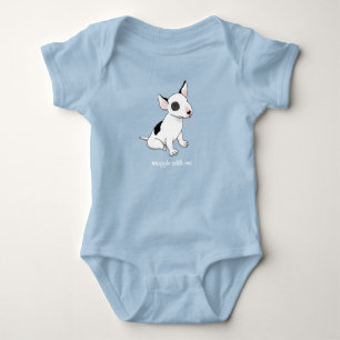 Body Combinaison bébé bleu bébé avec chiot bull terrier