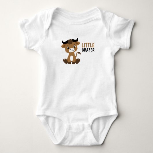 Body Combinaison bébé buffle brun mignon petit pâtre (Devant)