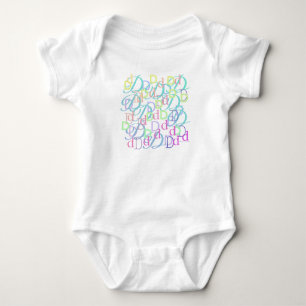 Body Combinaison bébé "D" Confettis Lettres