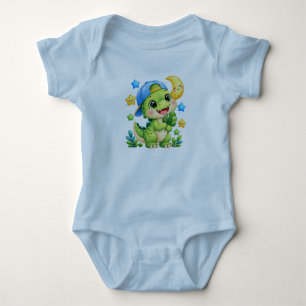 Body Combinaison bébé dinosaure mignonne bleu brillant