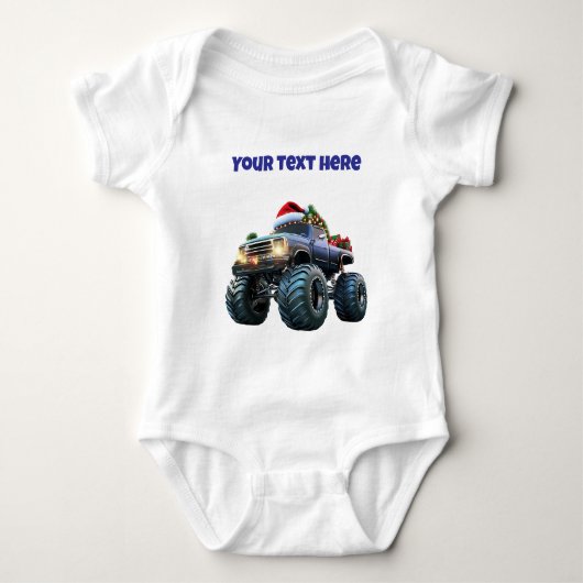 Body Combinaison bébé éditable Blue Monster Truck (Devant)