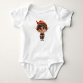 Body Combinaison bébé Fille écoutant Elfe de Noël (Devant)
