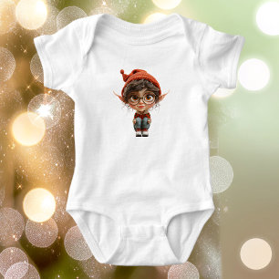 Body Combinaison bébé Fille écoutant Elfe de Noël