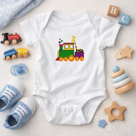 Body Combinaison bébé garçon Train & Girafe Coloré