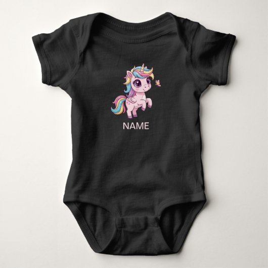 Body Combinaison bébé Licorne Magique avec Cheveux Arc- (Devant)