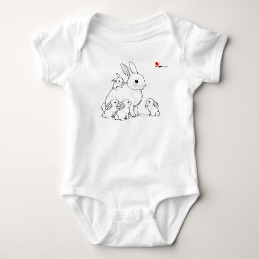 Body Combinaison bébé Mama Bunny & Babies (Devant)
