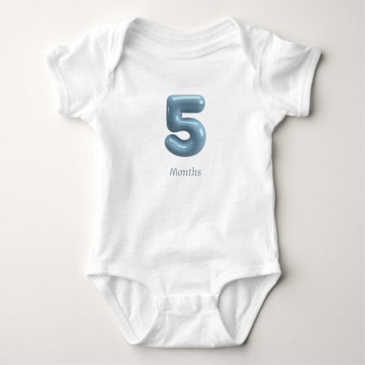 Body Combinaison bébé numéro 5 bleu 3D - 5 mois (Devant)