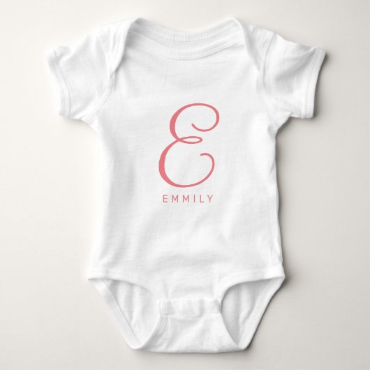 Body Combinaison bébé personnalisée avec monogramme de  (Devant)