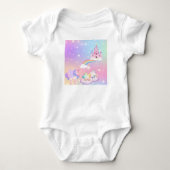 Body Combinaison bébé princesse licorne pastel (Devant)
