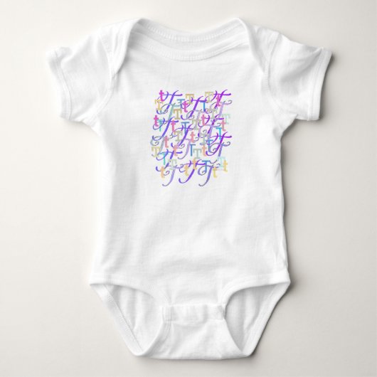 Body Combinaison bébé "T" Confettis Lettres (Devant)