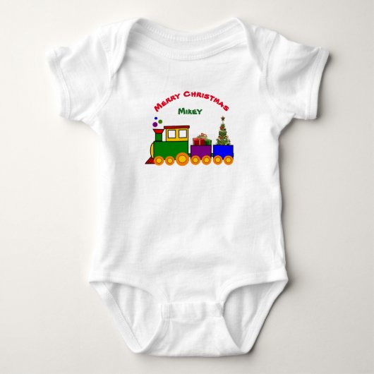 Body Combinaison bébé train de Noël (Devant)