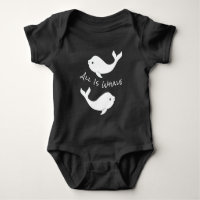 Combinaison de bébé de calembour de baleine de