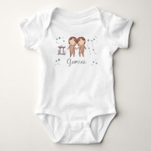 Body Combinaison et T-Shirt Bébé Gémeaux du zodiaque