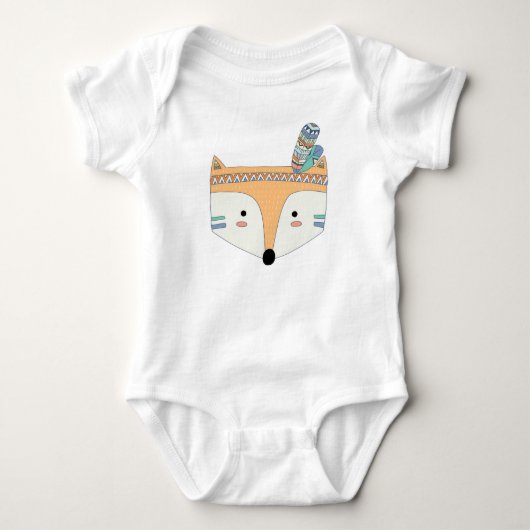 Body Combinaison tribale de bébé de Fox de Boho (Devant)