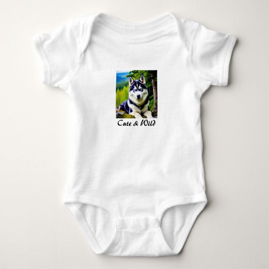 Body Conception graphique Bébé Jumpsuit Wolf (Devant)