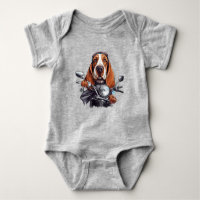 Cool chien biker, joli basset hound chien conducte