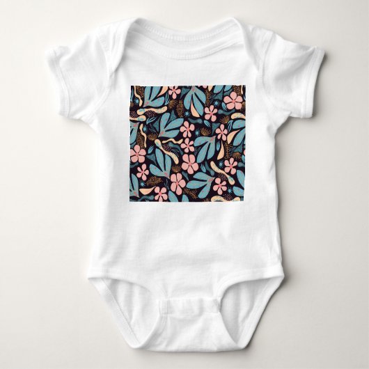 Body Coral Blue Floral Dark Print (Devant)