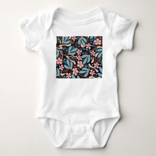Body Coral Blue Floral Dark Print