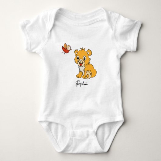 Body Costume bébé petit lion et oiseau (Devant)