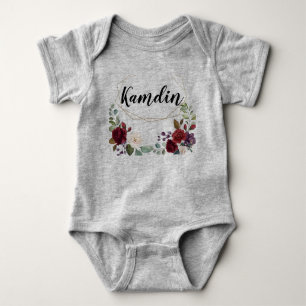 Body Costume corporel pour bébé personnalisé Roses blan