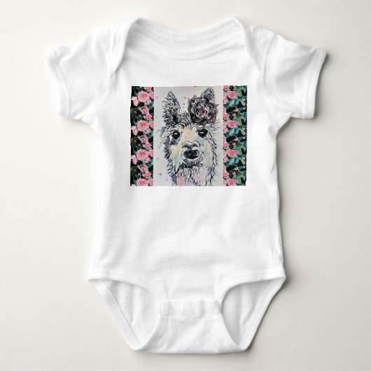 Body Costume de bébé à l'aquarelle Alpacca Lama Mignon (Devant)