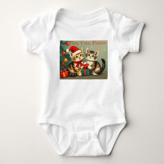 Body Costume de bébé de Noël Kittens. (Devant)