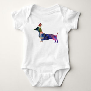 Body Costume de bébé Jersey, Chien Père Noël Dachshund