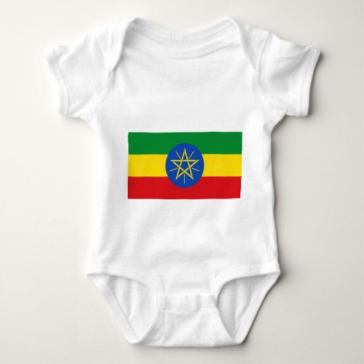 Body Costume de bébé patriotique avec drapeau Ethiopie (Devant)