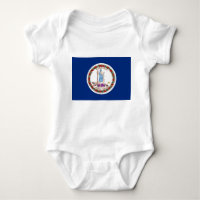 Costume de bébé patriotique avec drapeau Virginia,