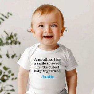 Body costume mignon avec citation et nom de bébé garçon