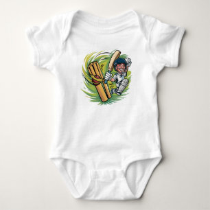 Body Costume pour bébé Cricketer avec batte, balle et w