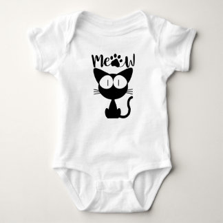 Body Cotton baby shirt with a cute black cat design
