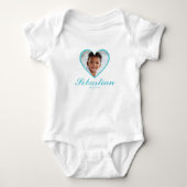 Body Couette Bleu Nom bébé Photo Bébé Bodysuit (Devant)