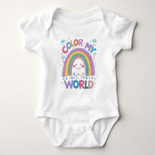 Body Couleur Mon Monde Rainbow Baby Outfit (Devant)